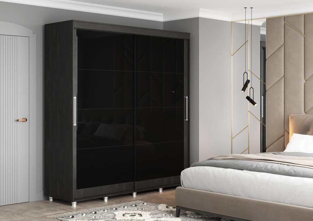 Комфорт 12 Прайм Шкаф 1,5 м "Black Edition" Корпус - Камень Угольный (6 мест) ША868+ЧЮ373 СНЯТО
