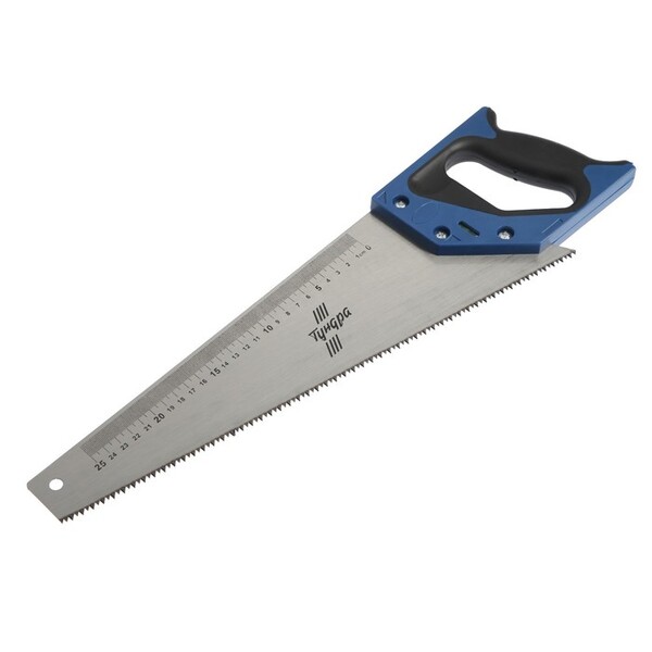 Ножовка по дереву ТУНДРА, 2К рукоятка, 2D заточка, каленый зуб, 7-8 TPI, 400 мм 5155399