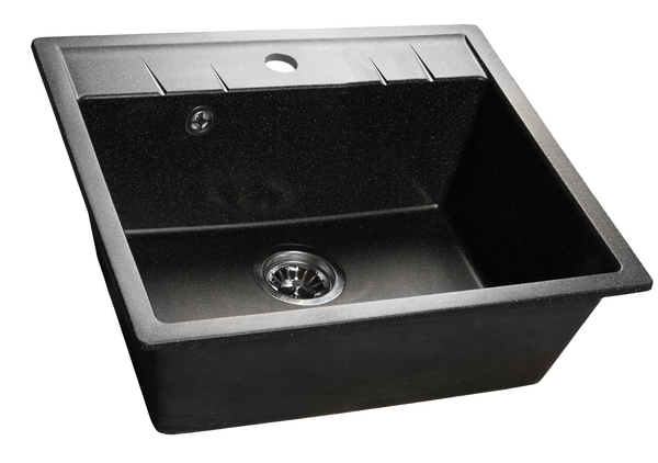 Мойка SANTREK AQUA PRO SQUARE SA-S561 1 чаша 560*500 мм (черный-308) (+сифон)