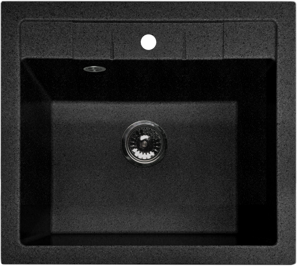 Мойка SANTREK AQUA PRO SQUARE SA-S561 1 чаша 560*500 мм (черный-308) (+сифон)