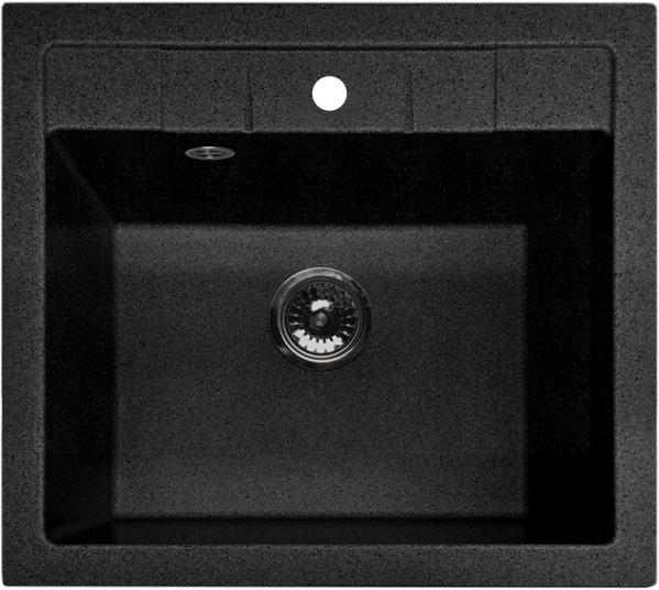 Мойка SANTREK AQUA PRO SQUARE SA-S561 1 чаша 560*500 мм (черный-308) (+сифон)