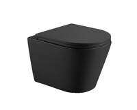  Унитаз подвесной безободковый HOLLER SHELL MB (480*365*360мм, сиденье дюропласт, микролифт) черный матовый