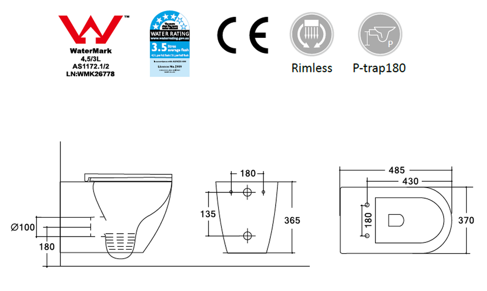 Унитаз подвесной безободковый HOLLER POINT MB (485*370*365мм, сиденье дюропласт, микролифт) черный матовый