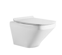   Унитаз подвесной безободковый HOLLER TOR (540*370*350мм, сиденье дюропласт, микролифт) белый