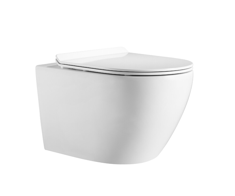  Унитаз подвесной безободковый HOLLER WALL (530*360*350мм, сиденье дюропласт, микролифт) белый