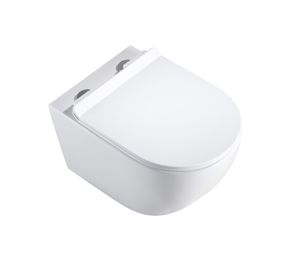  Унитаз подвесной безободковый HOLLER WALL (530*360*350мм, сиденье дюропласт, микролифт) белый