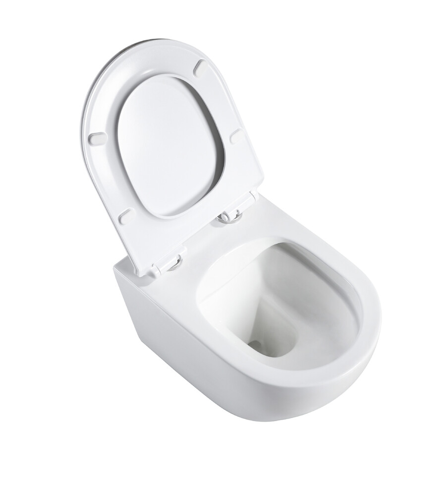  Унитаз подвесной безободковый HOLLER WALL (530*360*350мм, сиденье дюропласт, микролифт) белый