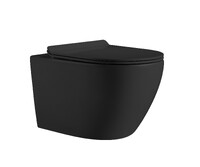  Унитаз подвесной безободковый HOLLER WALL MB (530*360*350мм, сиденье дюропласт, микролифт) черный матовый