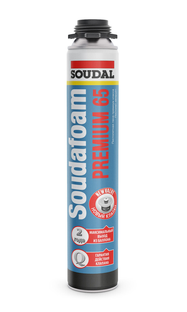Монтажная пена SOUDAL пистолетная PREMIUM 65 12*820 мл (арт. 199001)