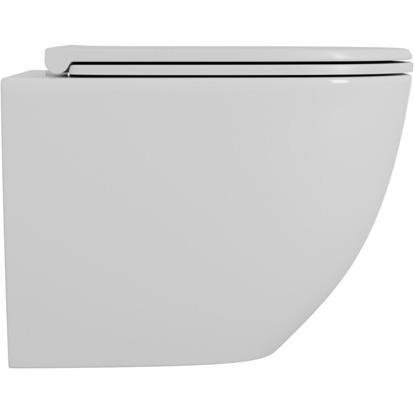 Унитаз подвесной безободковый D&K Matrix DT1396516, 490*370*360мм, сиденье микролифт, белый,   смыв "Торнадо"