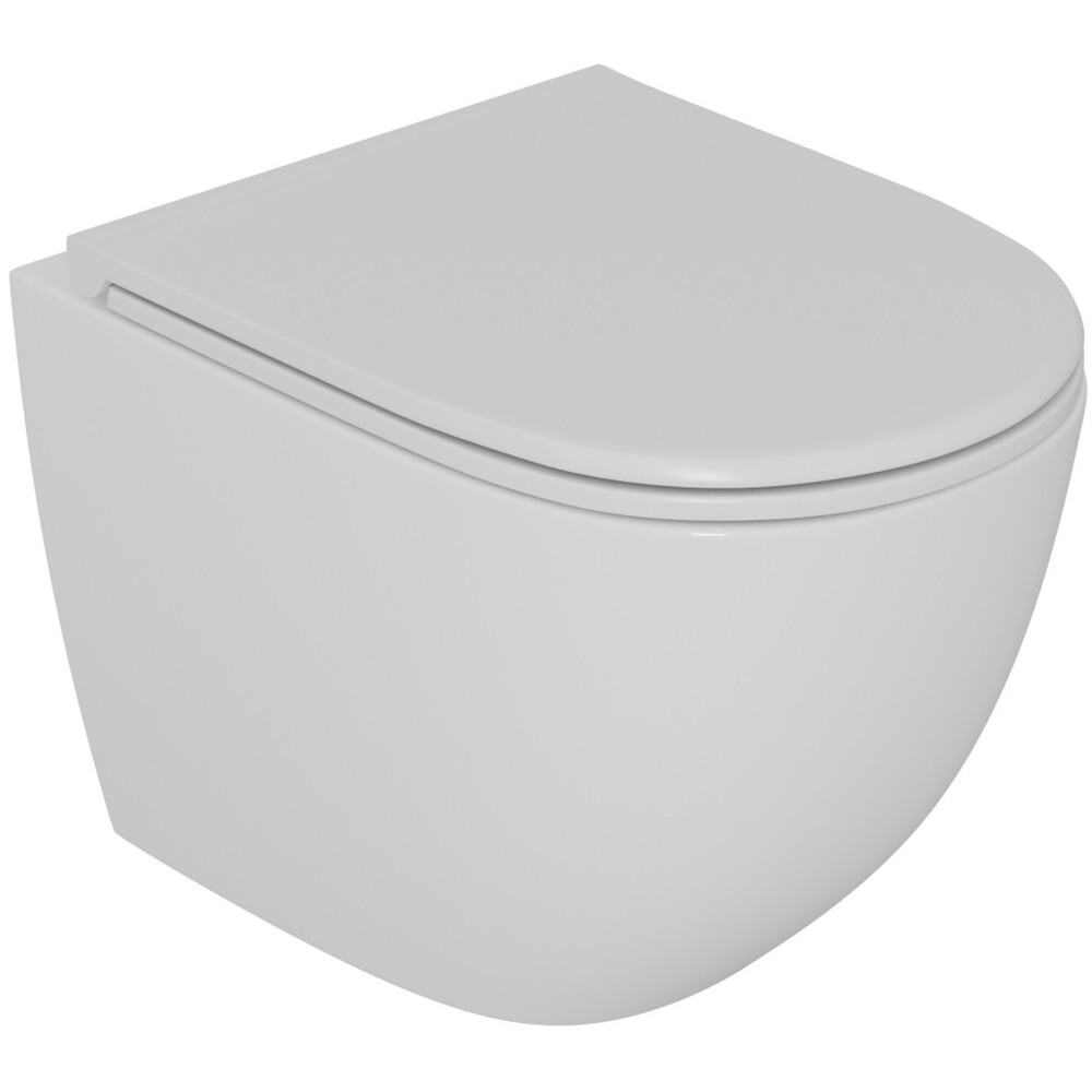 Унитаз подвесной безободковый D&K Matrix DT1396516, 490*370*360мм, сиденье микролифт, белый,   смыв "Торнадо"