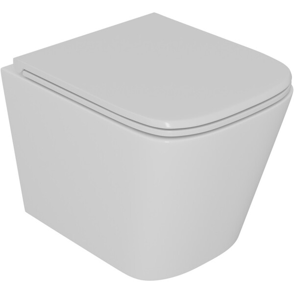 Унитаз подвесной безободковый D&K Berlin DT1436516, 490*340*350мм, сиденье микролифт, белый,   смыв "Торнадо"