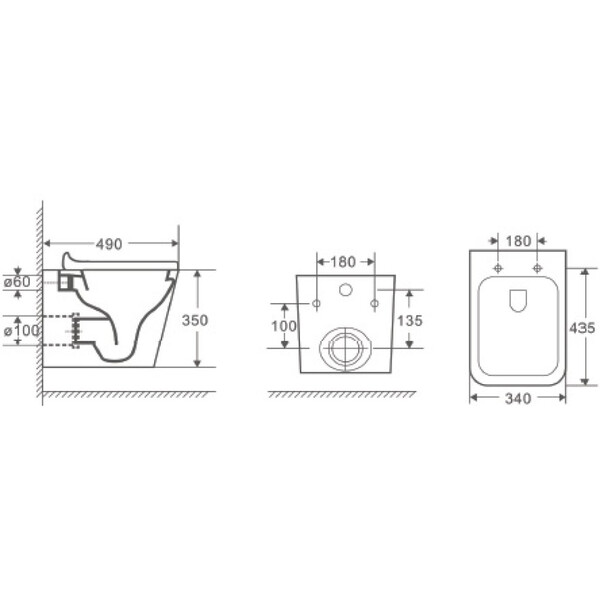 Унитаз подвесной безободковый D&K Berlin DT1436516, 490*340*350мм, сиденье микролифт, белый,   смыв "Торнадо"