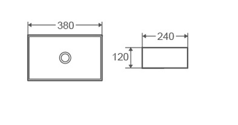 Раковина накладная DK Berlin DT1430816, 380*240*120мм, белый