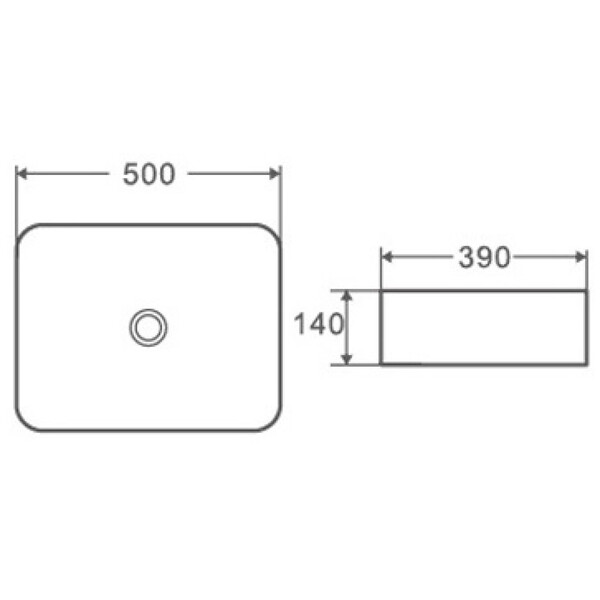 Раковина накладная DK Berlin DT1431316, 500*390*140мм, белый