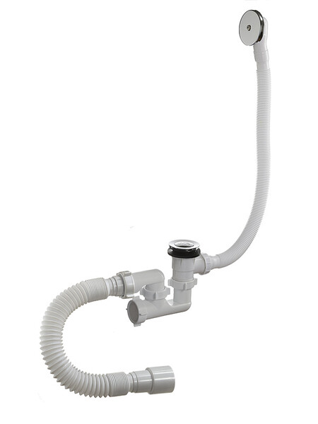 А-25089 Сифон для ванны (обвязка) ОРИО 1 1/2"х40,"клик-клак",с перел. и гиб. трубой40-40/50 (регул.)