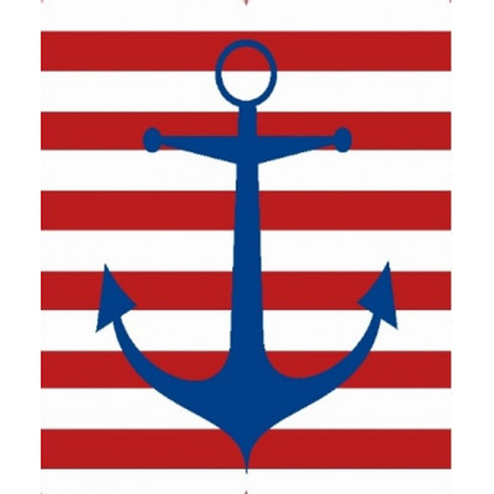 Штора д/ван "ZALEL" ФОТОПРИНТ 180х180 Anchor с кольцами 