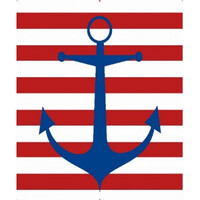 Штора д/ван "ZALEL" ФОТОПРИНТ 180х180 Anchor с кольцами 