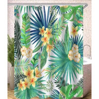 Штора д/ван "ZALEL" ФОТОПРИНТ 180х180 Tropical с кольцами