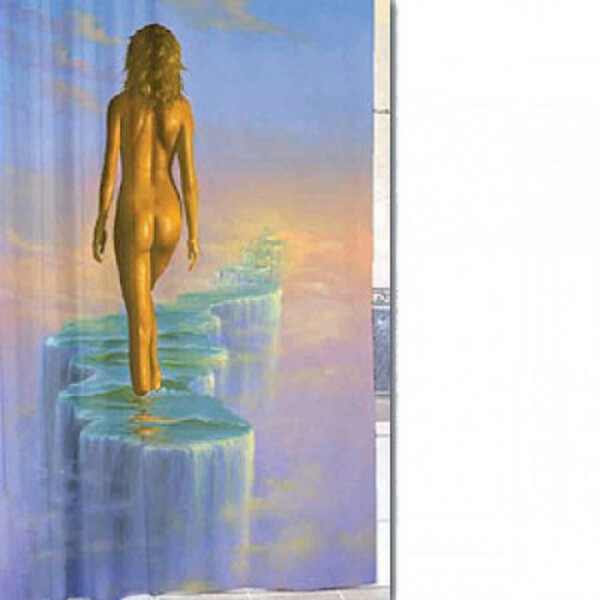 Штора д/ван "ZALEL" ФОТОПРИНТ 180х180 YGL DX-009 девушка, с кольцами 