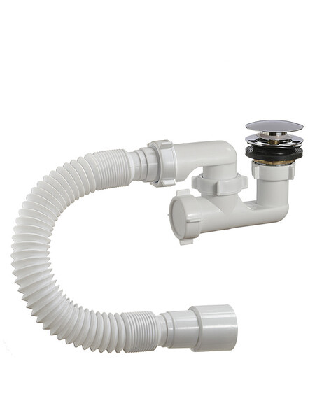 А-25589 Сифон для душ. поддона ОРИО1 1/2"х40, "клик-клак", с гибкой трубой 40-40/50 (регулир)