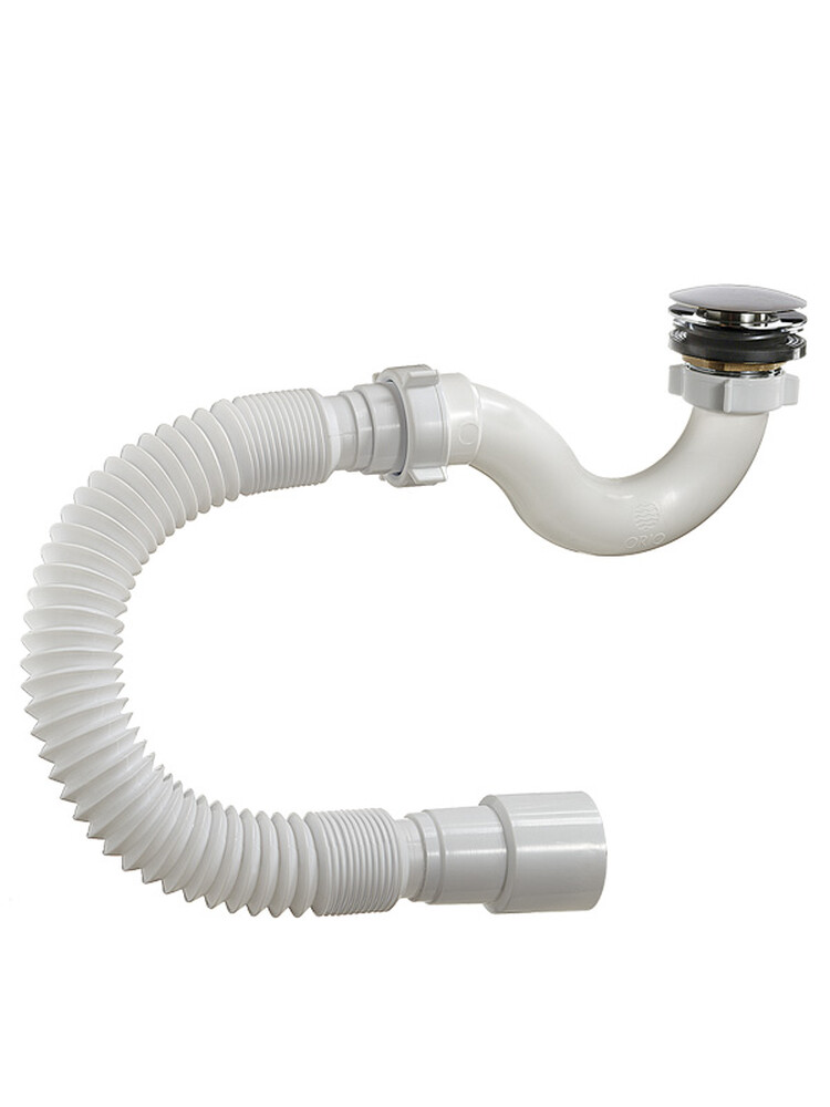 А-20589 Сифон для душ. поддона ОРИО 1 1/2х40, "клик-клак", с гибк.трубой 40-40/50 (S-тип)