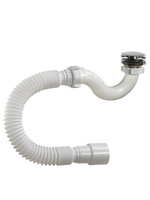 А-20589 Сифон для душ. поддона ОРИО 1 1/2х40, "клик-клак", с гибк.трубой 40-40/50 (S-тип)