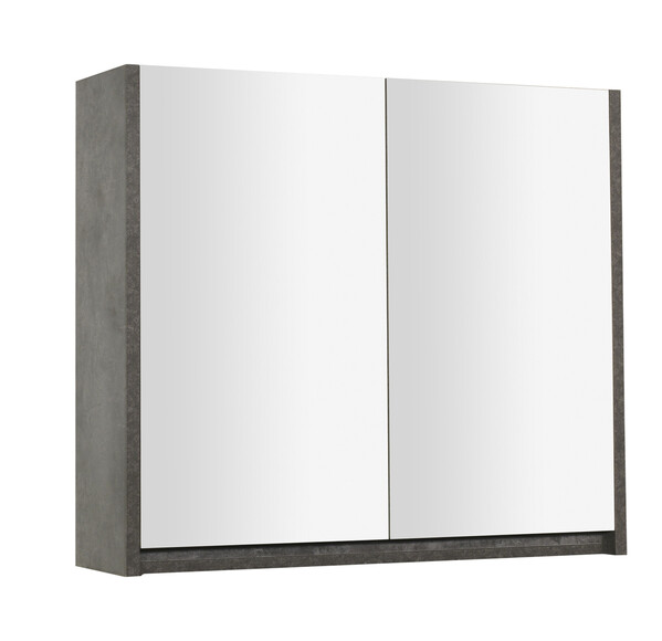 Зеркало-шкаф SANTREK HOME "Неаполь-90" (Бетон темный/Бетон светлый) 2 двери 900*700*160