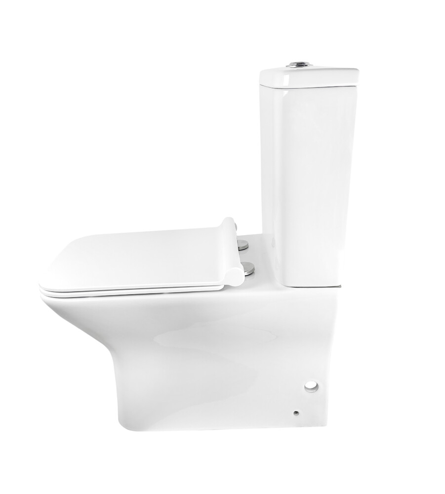   Унитаз-компакт безободковый HOLLER BOWL  (650*380*840мм, сиденье дюропласт с микролифтом, арматура 2-х режимная)  (2 места) белый   СУПЕРЦЕНА !!!