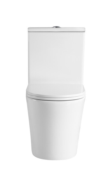 Унитаз-компакт безободковый HOLLER SLIM  (620*360*820мм, сиденье дюропласт с микролифтом, арматура 2-х режимная)  (2 места) белый