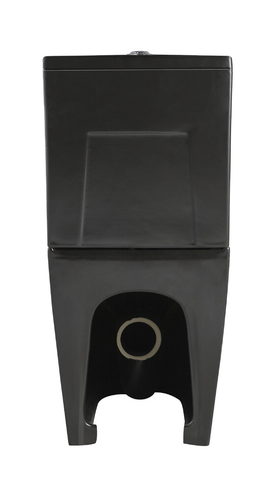 Унитаз-компакт безободковый HOLLER SLIM MB (620*360*820мм, сиденье дюропласт с микролифтом, арматура 2-х режимная)  (2 места) черный матовый