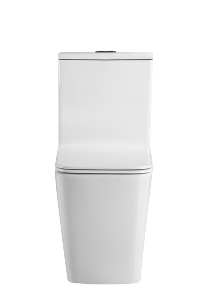 Унитаз-компакт безободковый HOLLER BOX  (640*340*830мм, сиденье дюропласт с микролифтом, арматура 2-х режимная)  (2 места) белый