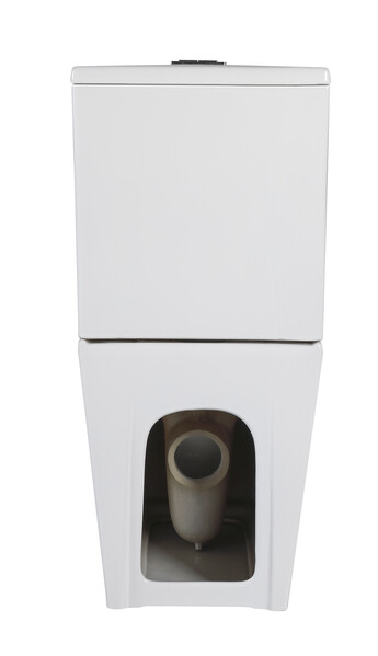 Унитаз-компакт безободковый HOLLER BOX  (640*340*830мм, сиденье дюропласт с микролифтом, арматура 2-х режимная)  (2 места) белый