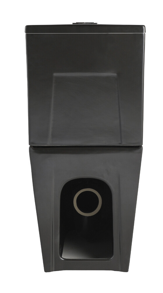 Унитаз-компакт безободковый HOLLER BOX MB (640*340*830мм, сиденье дюропласт с микролифтом, арматура 2-х режимная)  (2 места) черный матовый