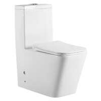 Унитаз-моноблок безободковый HOLLER ФОРТ (665*345*805мм, сиденье дюропласт с микролифтом, арматура 2-х режимная)  (1 место) белый