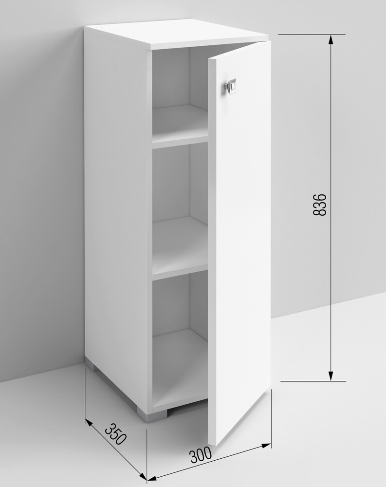 Тумба SANTREK HOME "Виола" (Белый глянец) 1 дверь Правый 300х836х350