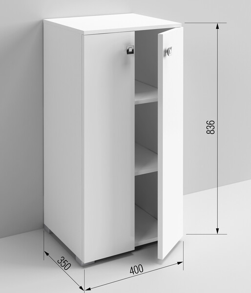 Тумба SANTREK HOME "Виола" (Белый глянец) 2 двери 400х836х350