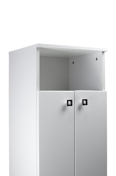 Тумба SANTREK HOME "Виола" (Белый глянец) 2 двери с НИШЕЙ 400х836х350