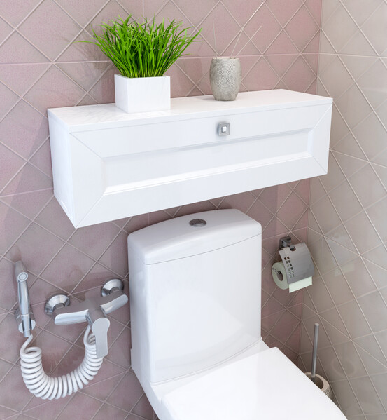 Шкаф подвесной Горизонтальный SANTREK HOME "Гранд" (Белый глянец) 1 дверь 700х200х190