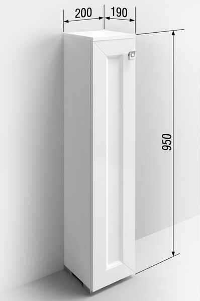 Пенал SANTREK HOME "Гранд" (Белый ясень софт) 1 дверь Правый 200х950х190