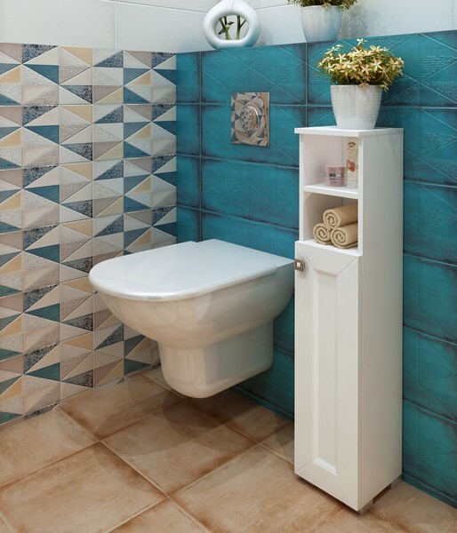 Пенал SANTREK HOME "Гранд" (Белый глянец) 1 дверь 2 НИШИ Правый 200х950х190