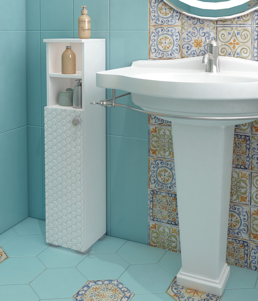 Пенал SANTREK HOME "Соната" (Белый глянец) 1 дверь 2 НИШИ Левый 200х950х190