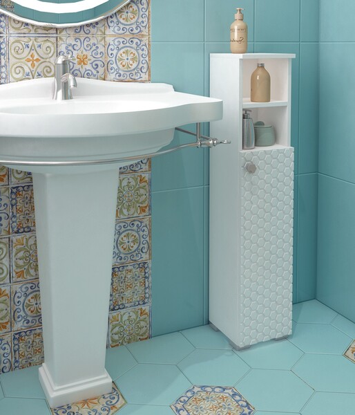 Пенал SANTREK HOME "Соната" (Белый глянец) 1 дверь 2 НИШИ Правый 200х950х190*