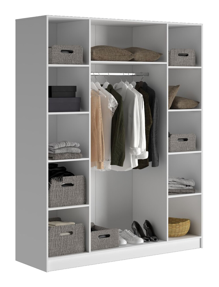 Шкаф Бостон 1600*2200*520 (Белый) (4 места) 2619