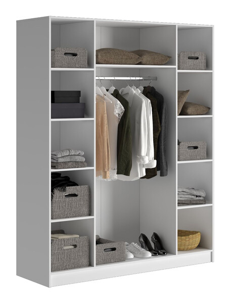 Шкаф Бостон 1600*2200*520 (Белый) (4 места) 2619