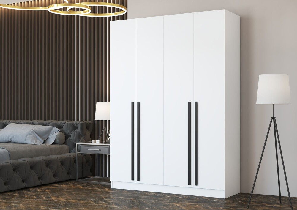 Шкаф Бостон 1600*2200*520 (Белый) (4 места) 2619