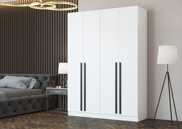 Шкаф Бостон 1600*2200*520 (Белый) (4 места) 2619