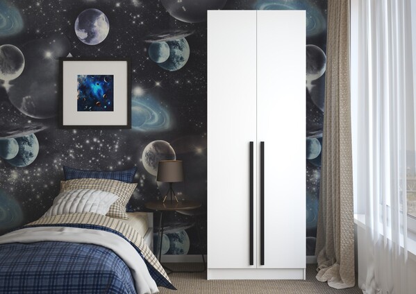 Шкаф Бостон 800*2200*500 (Белый) 2622