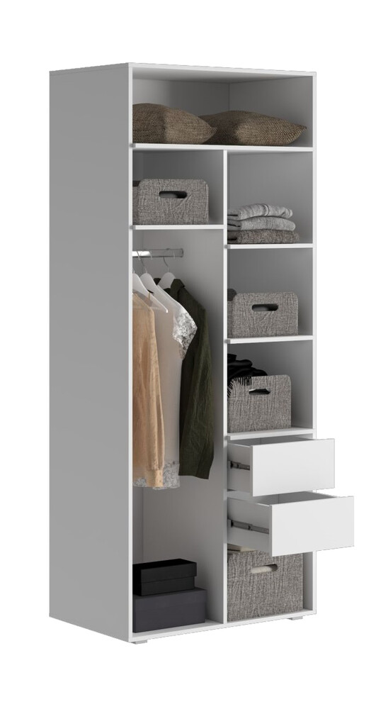 Шкаф Стелла  800*2100*500 Белый/Белый (МДФ)