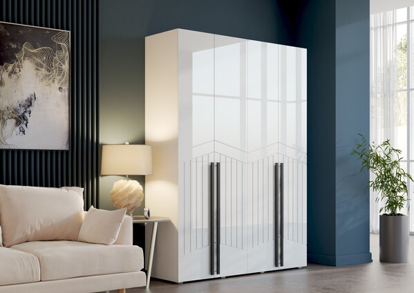 Шкаф Стелла 1600*2100*500 Белый/Белый (МДФ) 2629